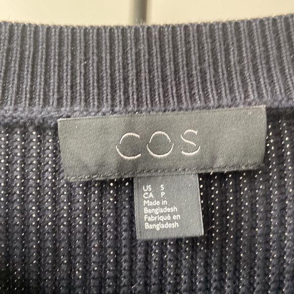 COS Dark Blue Long Sleeve Sweater in Cotton - Picture 3 of 6